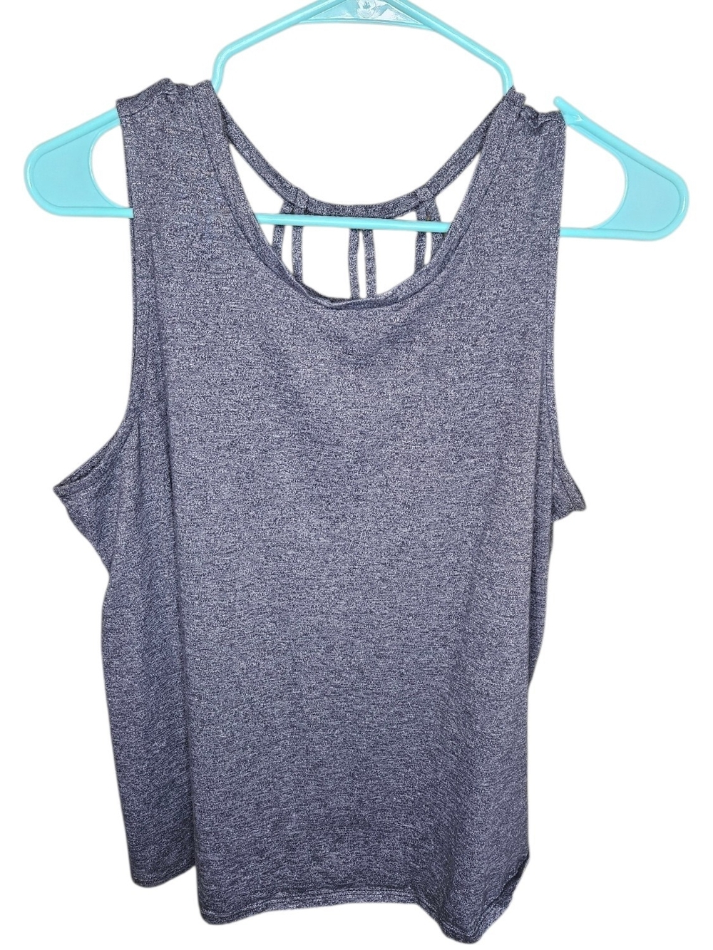 Maurices Heathered Slate Strappy Back Tank Top